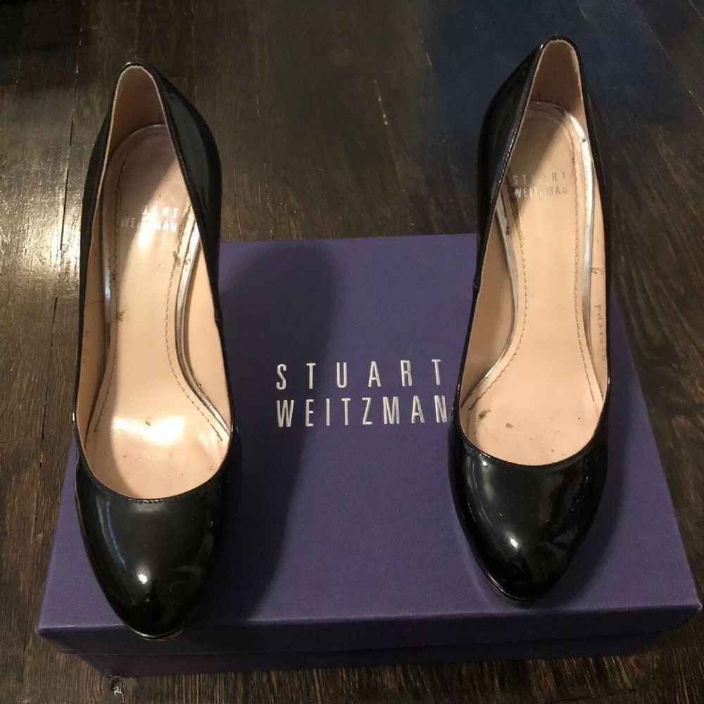 Stuart Weitzman Mae Patent Leather Black Shoes